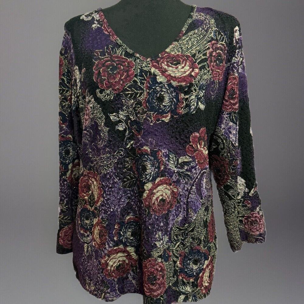Chicos Blouse 2 Womens Medium Vintage Slinky Top Y2K 90s Fairy Goth Whimsigoth